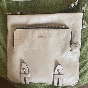 Lodis Cream Crossbody Bag with Black Trim